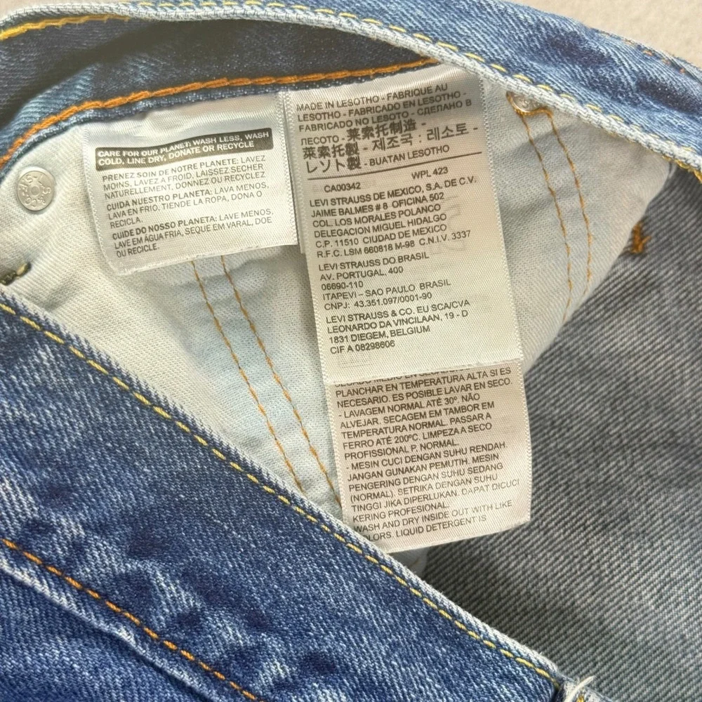 Levis 505 Regular Fit Straight Leg Jeans Mens 31x34 Blue Medium Wash Denim